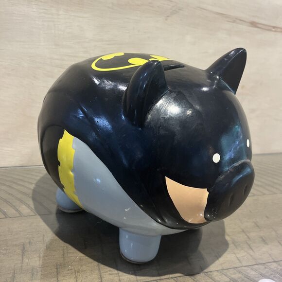 Batman DC Comics Ceramic Coin Piggy Bank F.A.B. Starpoint Novelty no stopper - Picture 1 of 7